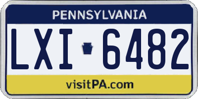 PA license plate LXI6482