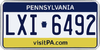 PA license plate LXI6492