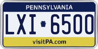 PA license plate LXI6500