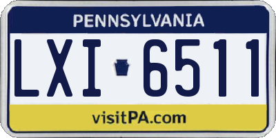 PA license plate LXI6511