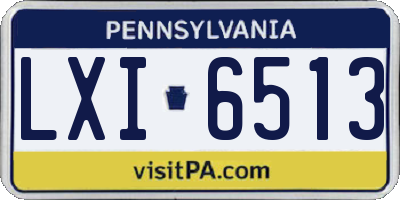 PA license plate LXI6513