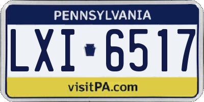 PA license plate LXI6517