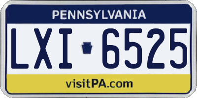 PA license plate LXI6525