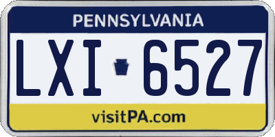 PA license plate LXI6527