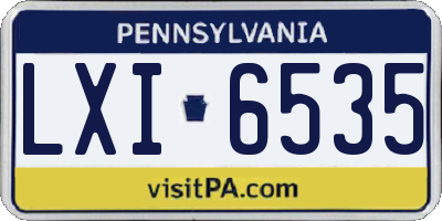 PA license plate LXI6535