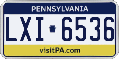 PA license plate LXI6536