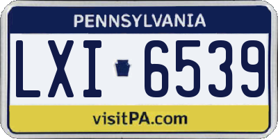 PA license plate LXI6539