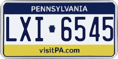 PA license plate LXI6545