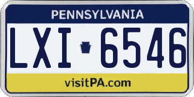 PA license plate LXI6546