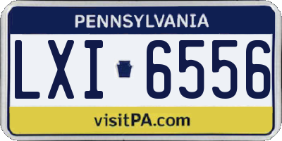 PA license plate LXI6556