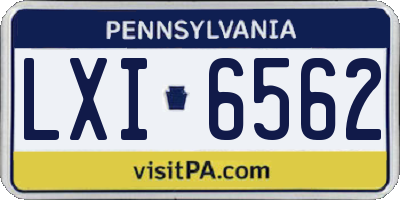 PA license plate LXI6562