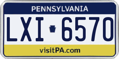 PA license plate LXI6570