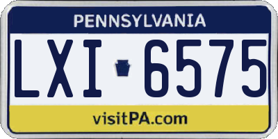PA license plate LXI6575