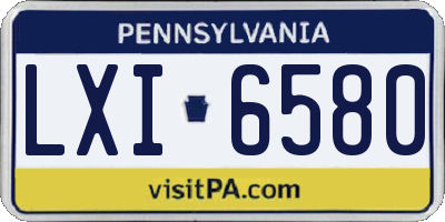 PA license plate LXI6580