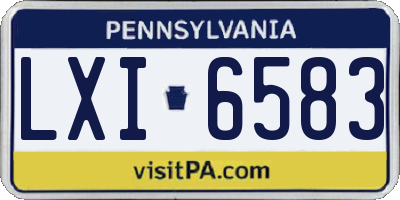 PA license plate LXI6583