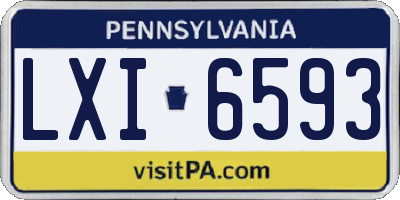 PA license plate LXI6593