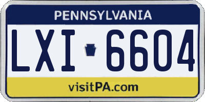PA license plate LXI6604