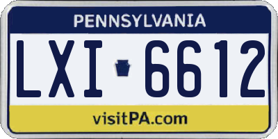 PA license plate LXI6612