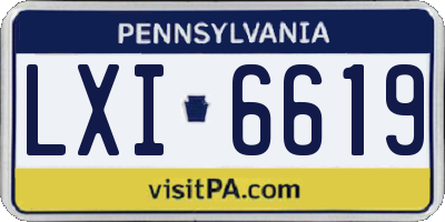 PA license plate LXI6619