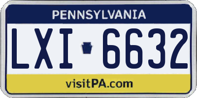 PA license plate LXI6632
