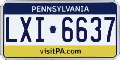 PA license plate LXI6637