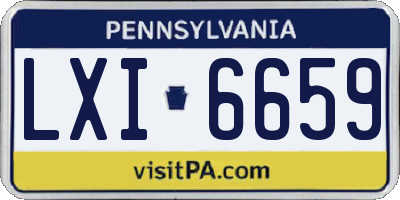 PA license plate LXI6659