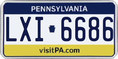 PA license plate LXI6686