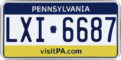 PA license plate LXI6687