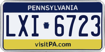 PA license plate LXI6723