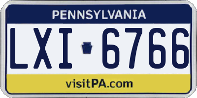 PA license plate LXI6766