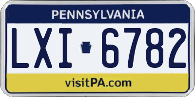 PA license plate LXI6782