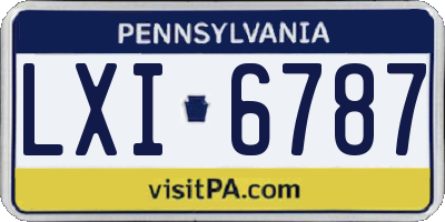PA license plate LXI6787