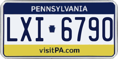 PA license plate LXI6790