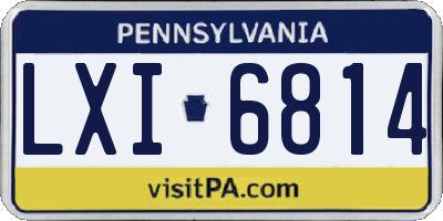 PA license plate LXI6814