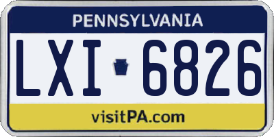 PA license plate LXI6826