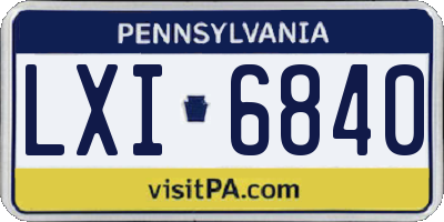 PA license plate LXI6840