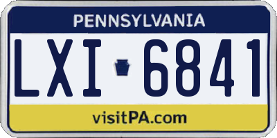 PA license plate LXI6841