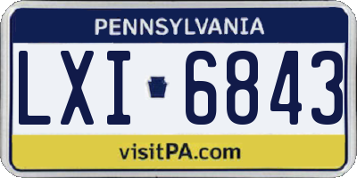PA license plate LXI6843