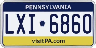 PA license plate LXI6860