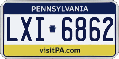 PA license plate LXI6862