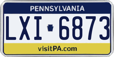 PA license plate LXI6873