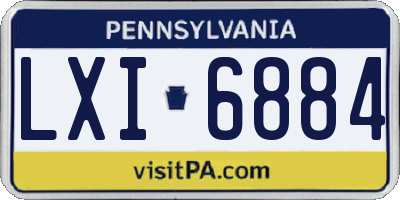 PA license plate LXI6884