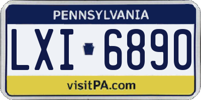 PA license plate LXI6890