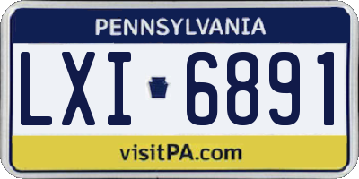 PA license plate LXI6891