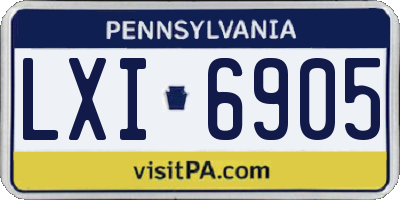 PA license plate LXI6905