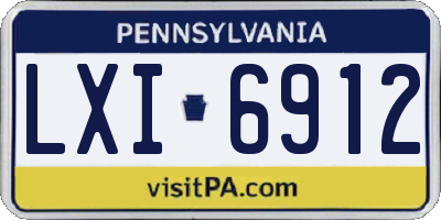 PA license plate LXI6912