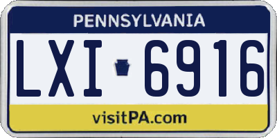 PA license plate LXI6916