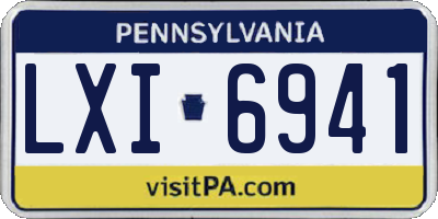 PA license plate LXI6941