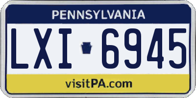 PA license plate LXI6945