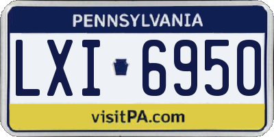 PA license plate LXI6950